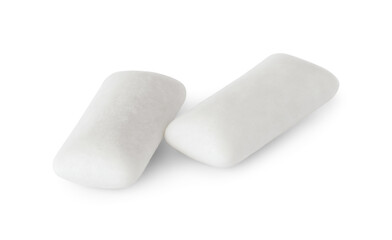 Two tasty chewing gums on white background