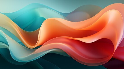 Abstract swirling shapes in pleasing pastel colors. Generative AI. 