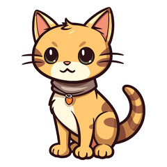 Obraz premium Delightful Feline: 2D Illustration Featuring a Cute Havana Brown Cat