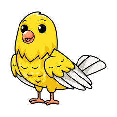 Cute canary bird cartoon posing