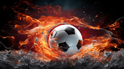 Fototapeta premium Bola de futebol entrando na rede de futebol