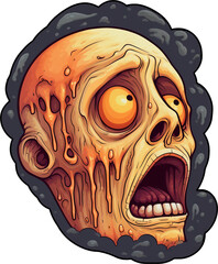 Vector Illustration: Zombie Head Stock
