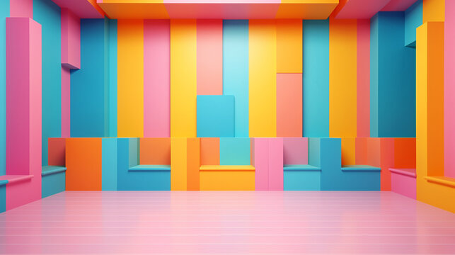 parede Candy Color, cen&aacute;rio colorido lindo 
