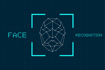 Face recognition. Human Face Scanning. Face ID. Facial recognition. Face scan