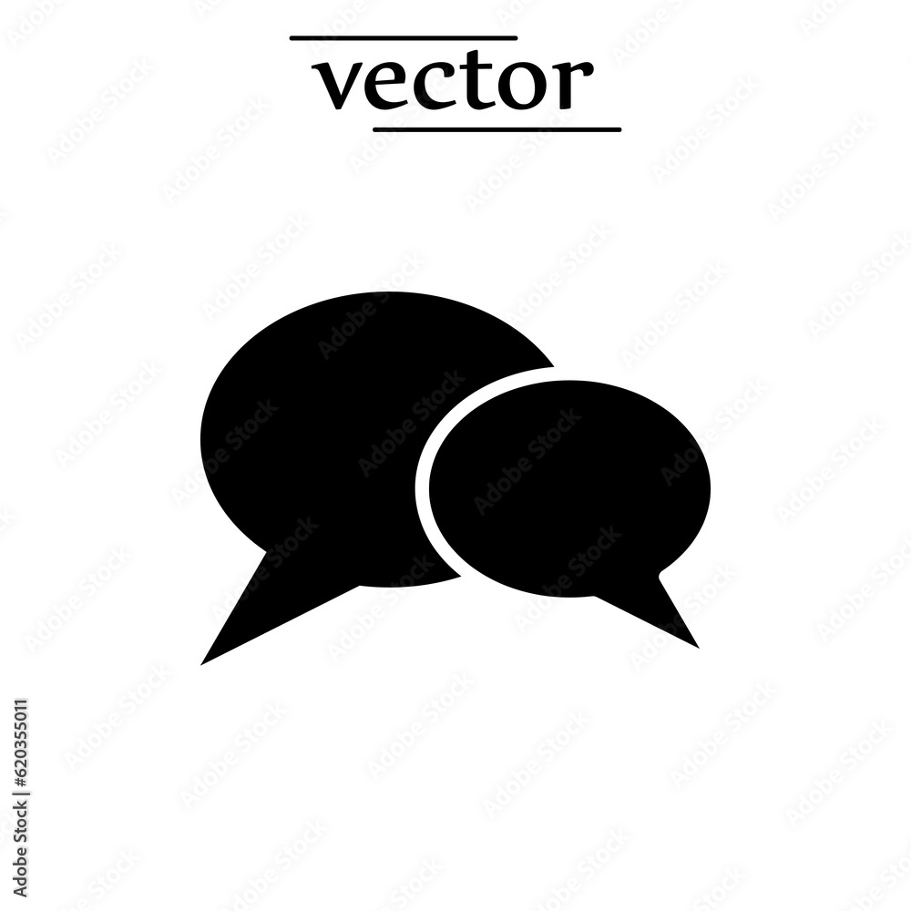 Poster bubble speech and chat symbol icon vector flat lustration on white background..eps