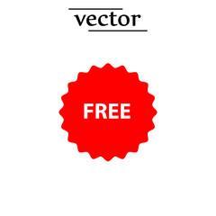Free vector label sign, Free sticker, badge, tag. Free, advertising illustration on white background..eps