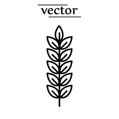 Fototapeta premium Farm Outline Icon - Wheat flat illustration on white backgroud..eps