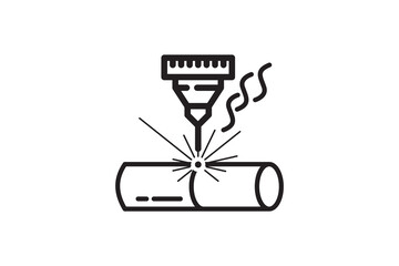 Tube and profile laser cutting icon design vector template