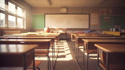 Empty classroom, back to school