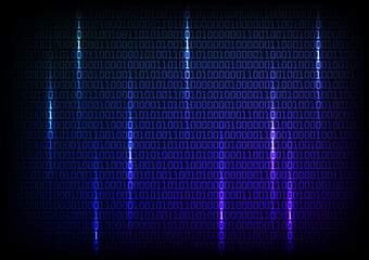 Digital number zero one blue technology random pattern background