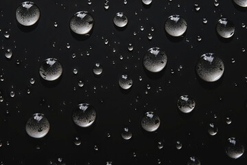 water drops on black background