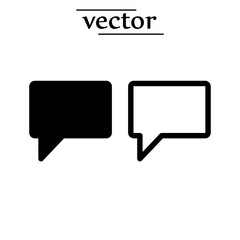 Naklejka premium Chat, talk icon vector flat design illustration on white background..eps