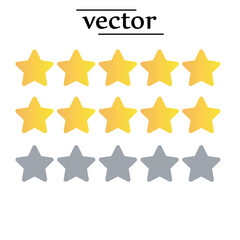  Stars rating icon, four golden star rating flat illustration on white background..eps