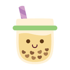 Bubble tea flavors cup design collection, Pearl milk tea, Yummy drinks, Taiwan milk, Boba Bubble Milk Tea, Vector Illustration