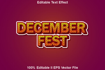 December Fest Editable Text Effect 3d Emboss Pattern Style