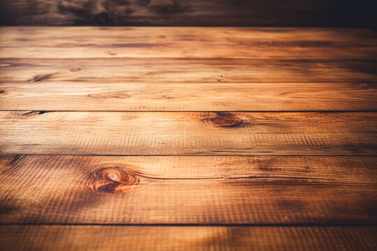 table with wood wall in background