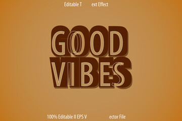 Good Vibes Editable Text Effect 3d Emboss Pattern Style