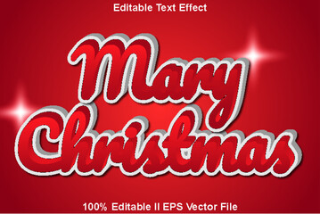 Merry Christmas Editable Text Effect 3d Emboss Modern Style