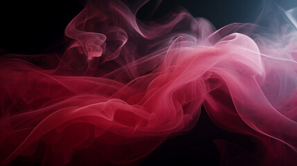 Fototapeta premium abstract a single line of crimson smoke elegantly dancing against a dark backdrop. AI-Generated