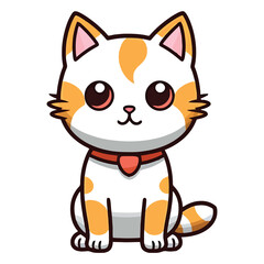 Serene Feline Beauty: 2D Illustration of a Javanese Cat