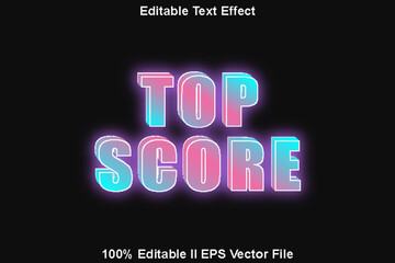 Top Score Editable Text Effect 3d Emboss Neon Style