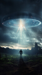 Exploring the Unknown: Artistic Reflections of Alien Abduction, generated by IA 