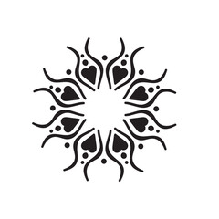 Korean japan thailand floral pattern icon illustration