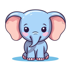 Cute Little Elephant Cartoon: Perfect for Children's T-Shirts, Mugs, and Nursery Decor