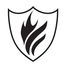 Shield Shadow illustration icon vector