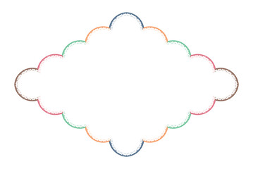 カラフルな色のレースの縁取りのあるフレーム。