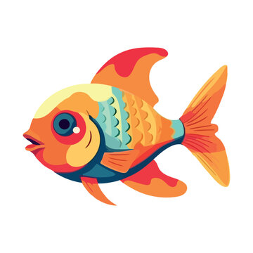 aquatic swimming fish tropical icon
