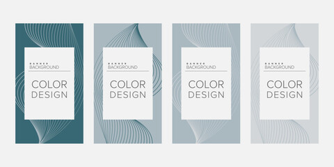 Background banner abstract line color design vector, vertical banner set