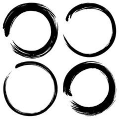 Enso Zen Brush Stroke Art Illustration Set Collection