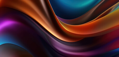 Fototapeta premium Dark colorful gradient wave background