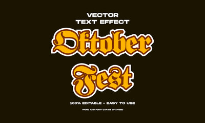 Oktoberfest editable text effect. Retro vintage style