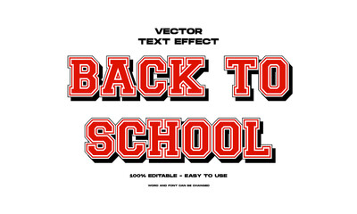 Creative back to school editable text effect retro vintage cartoon style. Vector template