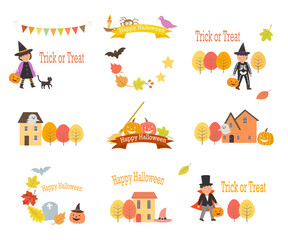 Obraz premium ハロウィンの見出しセット