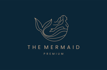 Mermaid logotype design.Girl,sea , Mermaid Logo Vector Template.