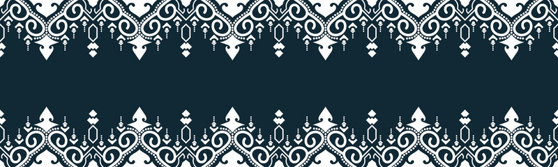 seamless pattern abstract ethnic geometric embroidery design repeating background texture in black and white.wallpaper and clothing. EP.94