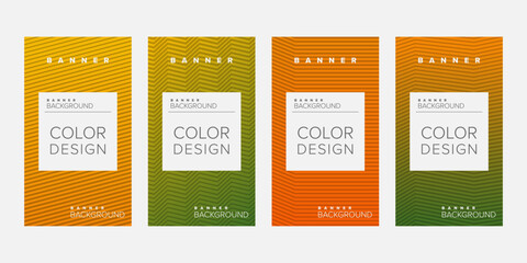 Background banner geometric line gradient color design vector, vertical banner set
