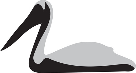 Fototapeta premium illustration of a silhouette of a pelican
