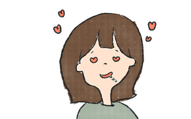 目がハートの女の子