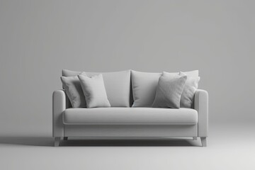 cozy white couch with an abundance of plush pillows