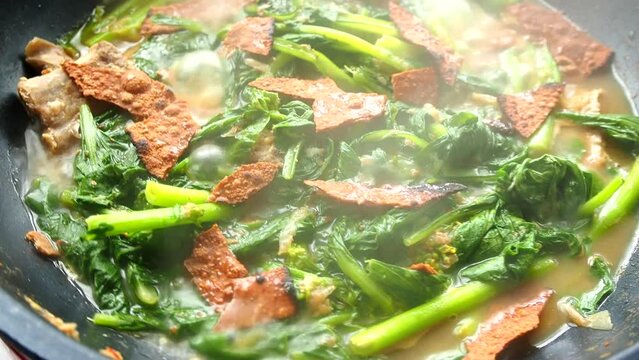 Thai northern style Chinese cabbage soup or Puk Kad Jo, in door  Chiangmai  Thailand.