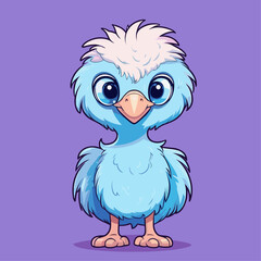 Cute Emu and Ostrich Cartoon Characters: Perfect for Children's Products and Wildlife-themed Designs