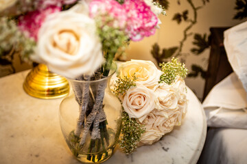 Floral Wedding Arrangement on the Table