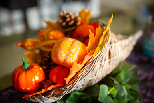 Thanksgiving Centerpiece on a Table