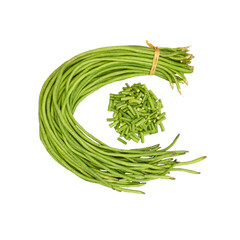 Bunch of fresh long bean isolated, transparent background