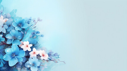 Obraz na płótnie Canvas blue wallpaper with flower 4k