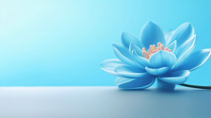 blue wallpaper with flower 4k